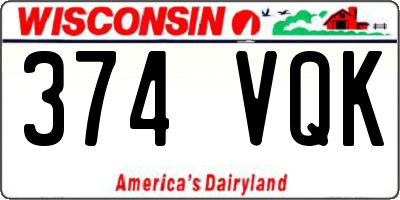 WI license plate 374VQK