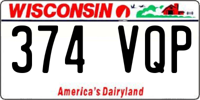 WI license plate 374VQP
