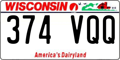 WI license plate 374VQQ