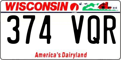 WI license plate 374VQR