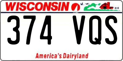 WI license plate 374VQS