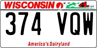 WI license plate 374VQW