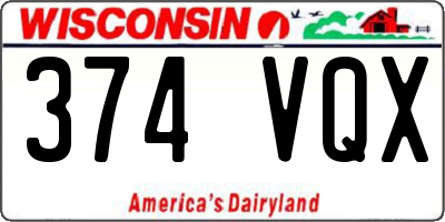 WI license plate 374VQX
