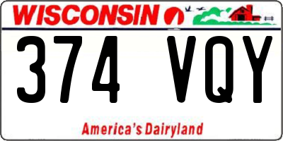 WI license plate 374VQY