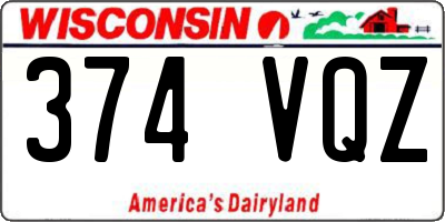 WI license plate 374VQZ