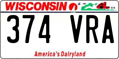 WI license plate 374VRA