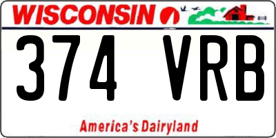 WI license plate 374VRB