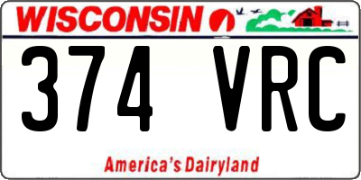 WI license plate 374VRC