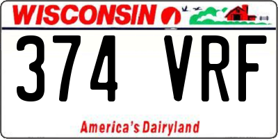 WI license plate 374VRF