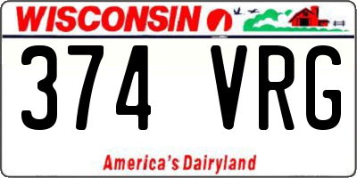 WI license plate 374VRG