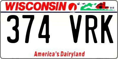 WI license plate 374VRK