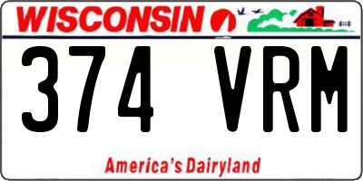 WI license plate 374VRM