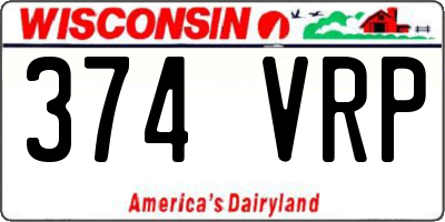 WI license plate 374VRP