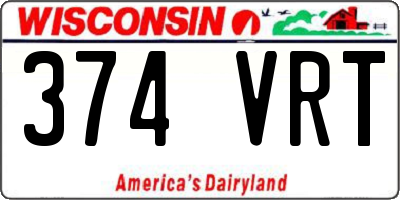 WI license plate 374VRT