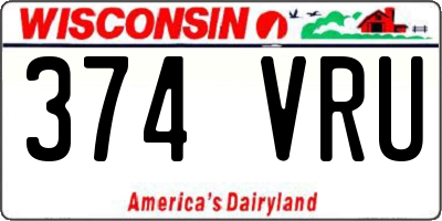 WI license plate 374VRU