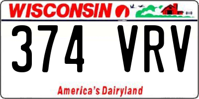 WI license plate 374VRV