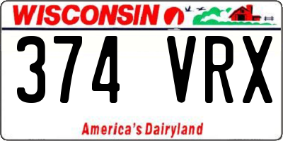 WI license plate 374VRX