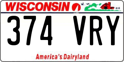 WI license plate 374VRY