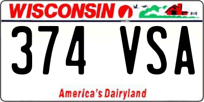 WI license plate 374VSA