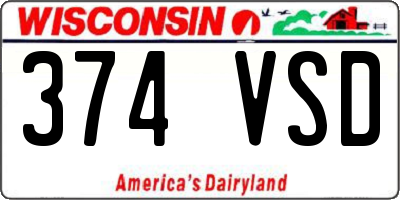WI license plate 374VSD