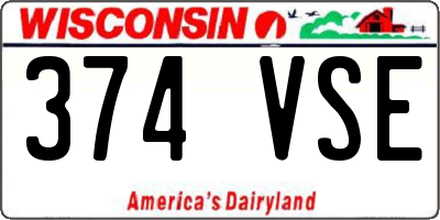 WI license plate 374VSE