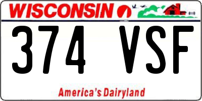 WI license plate 374VSF