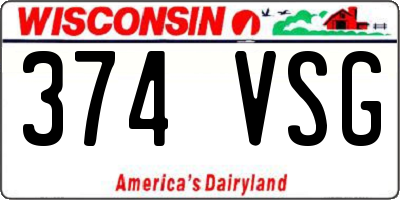 WI license plate 374VSG