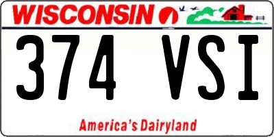WI license plate 374VSI