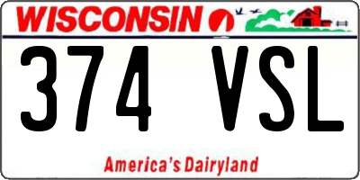 WI license plate 374VSL