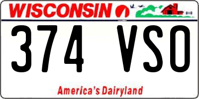 WI license plate 374VSO