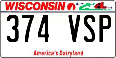 WI license plate 374VSP