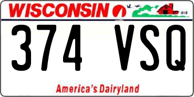 WI license plate 374VSQ