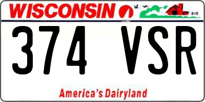 WI license plate 374VSR