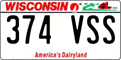 WI license plate 374VSS