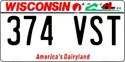 WI license plate 374VST