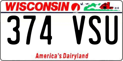 WI license plate 374VSU