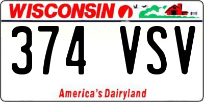 WI license plate 374VSV