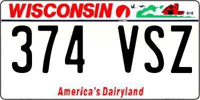 WI license plate 374VSZ