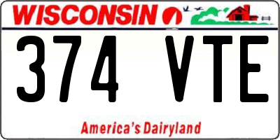 WI license plate 374VTE
