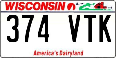 WI license plate 374VTK