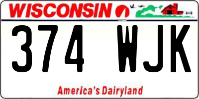 WI license plate 374WJK
