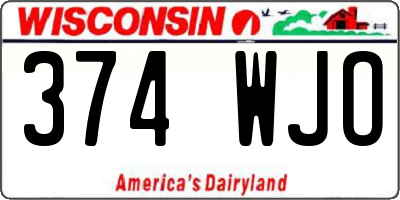 WI license plate 374WJO