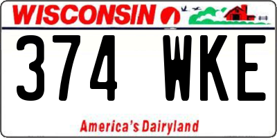 WI license plate 374WKE