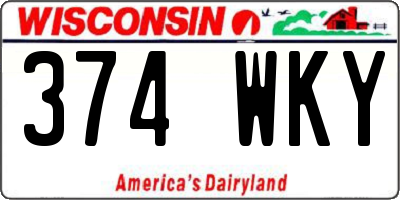 WI license plate 374WKY
