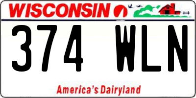 WI license plate 374WLN