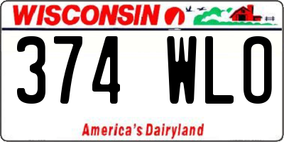 WI license plate 374WLO