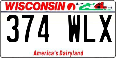 WI license plate 374WLX