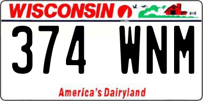 WI license plate 374WNM
