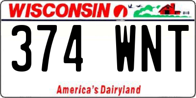 WI license plate 374WNT