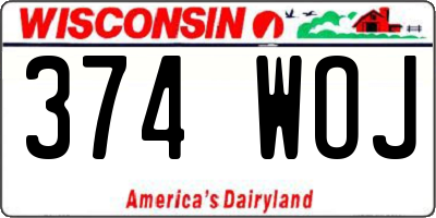 WI license plate 374WOJ